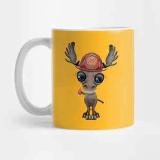 Cute Baby Moose Firefighter Mug